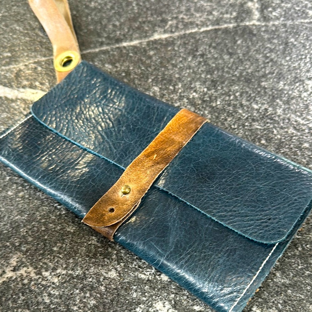 Handmade leather wallet/phone carrier/clutch